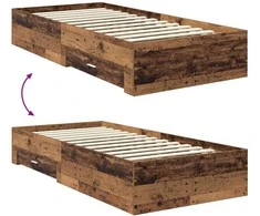Lova Lovos rėmas su stalčių Senas medis 90 x 200 cm Apdirbta mediena
