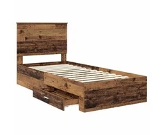 Lova Lovos rėmas su stalčių Senas medis 90 x 200 cm Apdirbta mediena