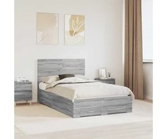 Lova Lovos rėmas Pilkas Sonoma 135 x 190 cm Apdirbta mediena
