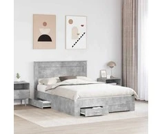 Lova Lovos rėmas Betono pilka 150 x 200 cm Apdirbta mediena