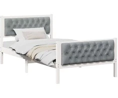 Lova Lovos rėmas Šviesiai pilka 100 x 200 cm Kietos pušies mediena