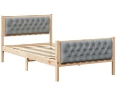 Lova Lovos rėmas Šviesiai pilka 100 x 200 cm Kietos pušies mediena