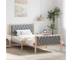 Lova Lovos rėmas Šviesiai pilka 100 x 200 cm Kietos pušies mediena
