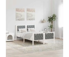 Lova Lovos rėmas Šviesiai pilka 120 x 200 cm Kietos pušies mediena