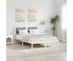 Lova Lovos rėmas Šviesiai pilka 140 x 190 cm Kietos pušies mediena