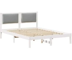 Lova Lovos rėmas Šviesiai pilka 140 x 190 cm Kietos pušies mediena