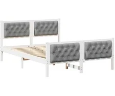 Lovos rėmas Šviesiai pilka 140 x 200 cm Kietos pušies mediena