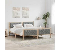 Lovos rėmas Šviesiai pilka 180 x 200 cm Kietos pušies mediena