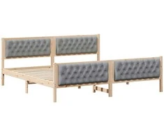 Lova Lovos rėmas Šviesiai pilka 200 x 200 cm Kietos pušies mediena