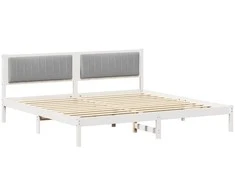 Lovos rėmas Šviesiai pilka 200 x 200 cm Kietos pušies mediena