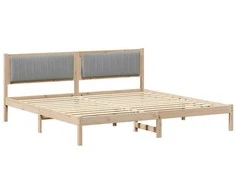 Lova Lovos rėmas Šviesiai pilka 200 x 200 cm Kietos pušies mediena