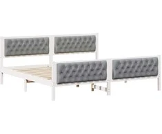 Lova Lovos rėmas Šviesiai pilka 200 x 200 cm Kietos pušies mediena