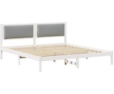Lovos rėmas Šviesiai pilka 200 x 200 cm Kietos pušies mediena