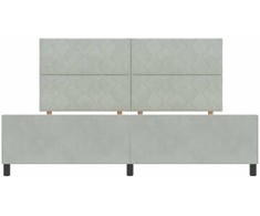 Kiemas lova su galvūgalio Šviesiai pilka 200 x 200 cm Aksomas