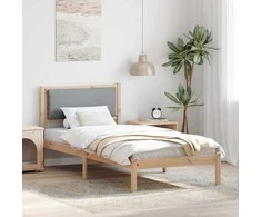 Lova Lovos rėmas Šviesiai pilka 90 x 190 cm Kietos pušies mediena