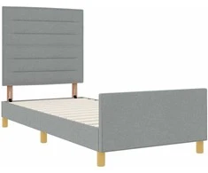 Lovos rėmas su galvūgalio Šviesiai pilka 80 x 200 cm audinys