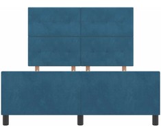 Kiemas lova su galvūgalio Tamsiai mėlyna 160 x 200 cm Aksomas