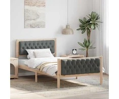 Lova Lovos rėmas Tamsiai pilka 100 x 200 cm Kietos pušies mediena