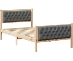 Lova Lovos rėmas Tamsiai pilka 100 x 200 cm Kietos pušies mediena