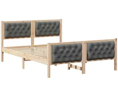 Lovos rėmas Tamsiai pilka 150 x 200 cm Kietos pušies mediena