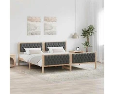 Lovos rėmas Tamsiai pilka 200 x 200 cm Kietos pušies mediena