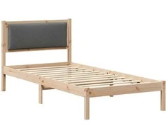 Lova Lovos rėmas Tamsiai pilka 90 x 190 cm Kietos pušies mediena