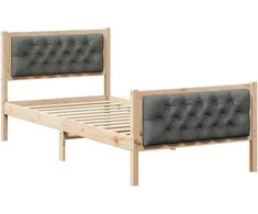 Lova Lovos rėmas Tamsiai pilka 90 x 200 cm Kietos pušies mediena