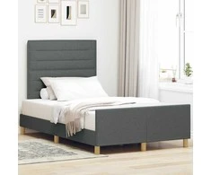 Lovos rėmas su galvūgalio Tamsiai pilka 120 x 200 cm audinys