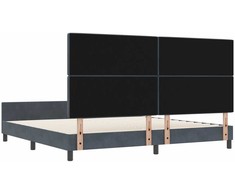Kiemas lova su galvūgalio Tamsiai pilka 200 x 200 cm Aksomas