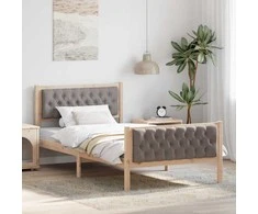 Lova Lovos rėmas Taupe 100 x 200 cm Kietos pušies mediena