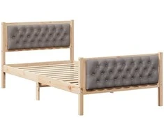 Lova Lovos rėmas Taupe 100 x 200 cm Kietos pušies mediena