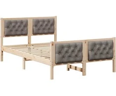 Lova Lovos rėmas Taupe 120 x 200 cm Kietos pušies mediena