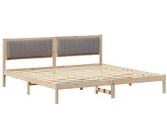 Lovos rėmas Taupe 200 x 200 cm Kietos pušies mediena