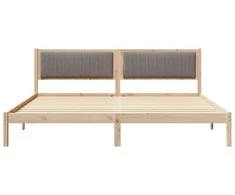 Lovos rėmas Taupe 200 x 200 cm Kietos pušies mediena