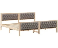 Lovos rėmas Taupe 200 x 200 cm Kietos pušies mediena