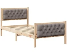 Lova Lovos rėmas Taupe 90 x 200 cm Kietos pušies mediena
