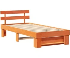 Lova Lovos rėmas Vaško ruda 80 x 200 cm Kietos pušies mediena