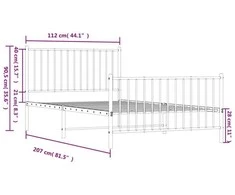 Lova Lovos rėmas su galvūgaliu/kojūgaliu, baltas, 107x203cm, metalas