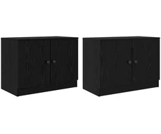 Lova Lovos spintelė su saugykla 2 pcs Juodas Ąžuolas 66 x 35 x 48 cm