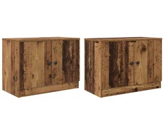 Lova Lovos spintelė su saugykla 2 pcs Senas medis 66 x 35 x 48 cm