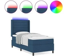 LED Čiužinio Lova su čiužiniu Mėlyna 80 x 200 cm audinys