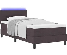 Kiemas lova su galvūgalio Tamsiai rudas 90 x 200 cm audinys