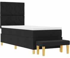 Kiemas lova su pagalve su galvūgalio Juoda 200 x 80 cm audinys
