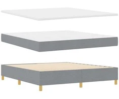 Kiemas lova su galvūgalio Šviesiai pilka 200 x 180 cm audinys