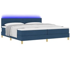 LED Čiužinio Lova su galvūgalio Mėlyna 200 x 200 cm audinys
