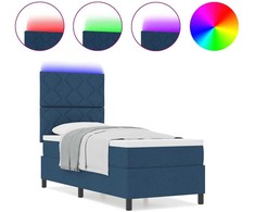 Kiemas lova su LED juostelėmis Mėlyna 80 x 200 cm audinys