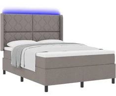 LED Čiužinio Lova su čiužiniu Taupe 160 x 200 cm audinys