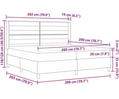 Kiemas lova su čiužiniu Mėlyna 200 x 200 cm audinys