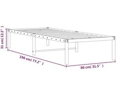 Lova Metalinis lovos rėmas, baltos spalvos, 75x190cm