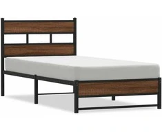 Lova Metalinis lovos rėmas be čiužinio Rudas ąžuolas 75x190 cm